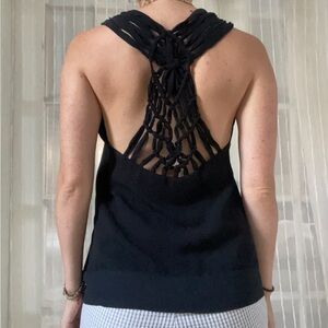 Maje Faraco Black Braided Top Size 1